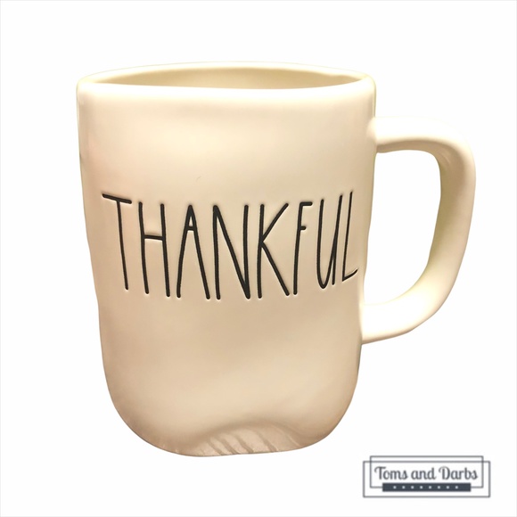 Rae Dunn THANKFUL Ceramic Mug in White - Picture 1 of 3